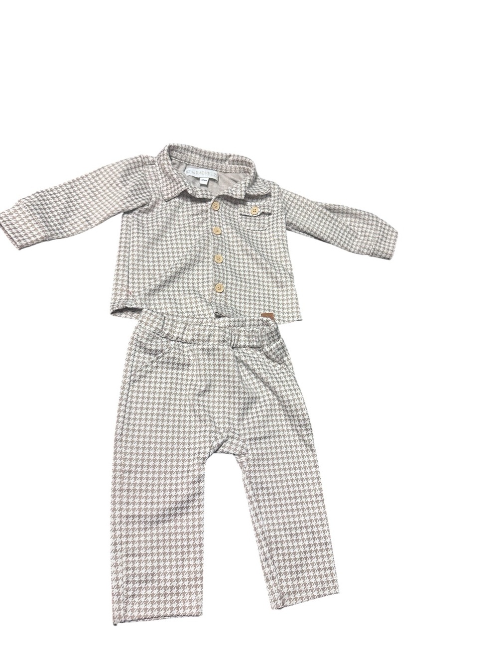 RZ by Rachel Zoe baby boy’s houndstooth 2 piece outfit set 6-9M